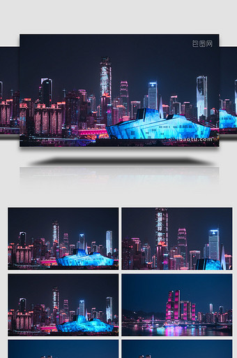 震撼城市赛博朋克重庆夜景4k实拍图片