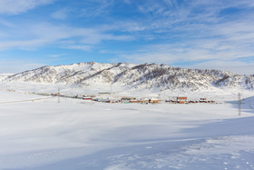 新疆喀纳斯雪山雪地大雪