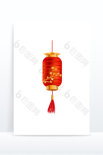 新年春节悬挂古风红灯笼图片