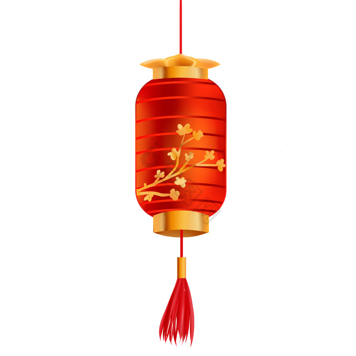 新年春节悬挂古风红灯笼图片