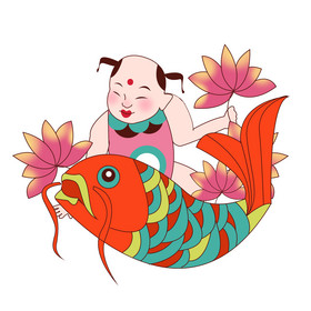 新年春节年画福娃娃图片