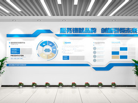 蓝色公司简介荣誉前台形象墙发展历程企业