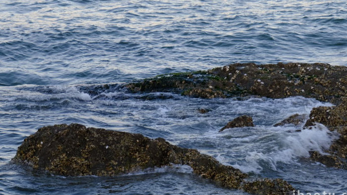 延时摄影自然风光蔚蓝大海海水波涛波浪海浪