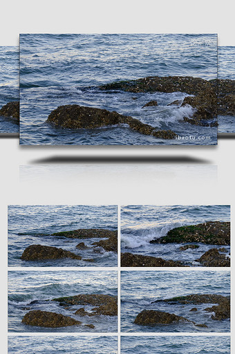 延时摄影自然风光蔚蓝大海海水波涛波浪海浪图片