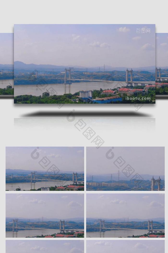 大气航拍江西赣江大桥城市地标建筑