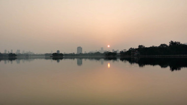 唯美济南大明湖景区日出延时摄影