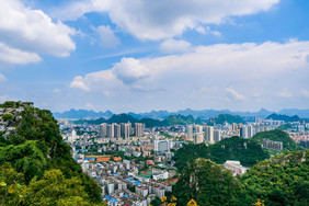 广西柳州城市大山建筑摄影图片