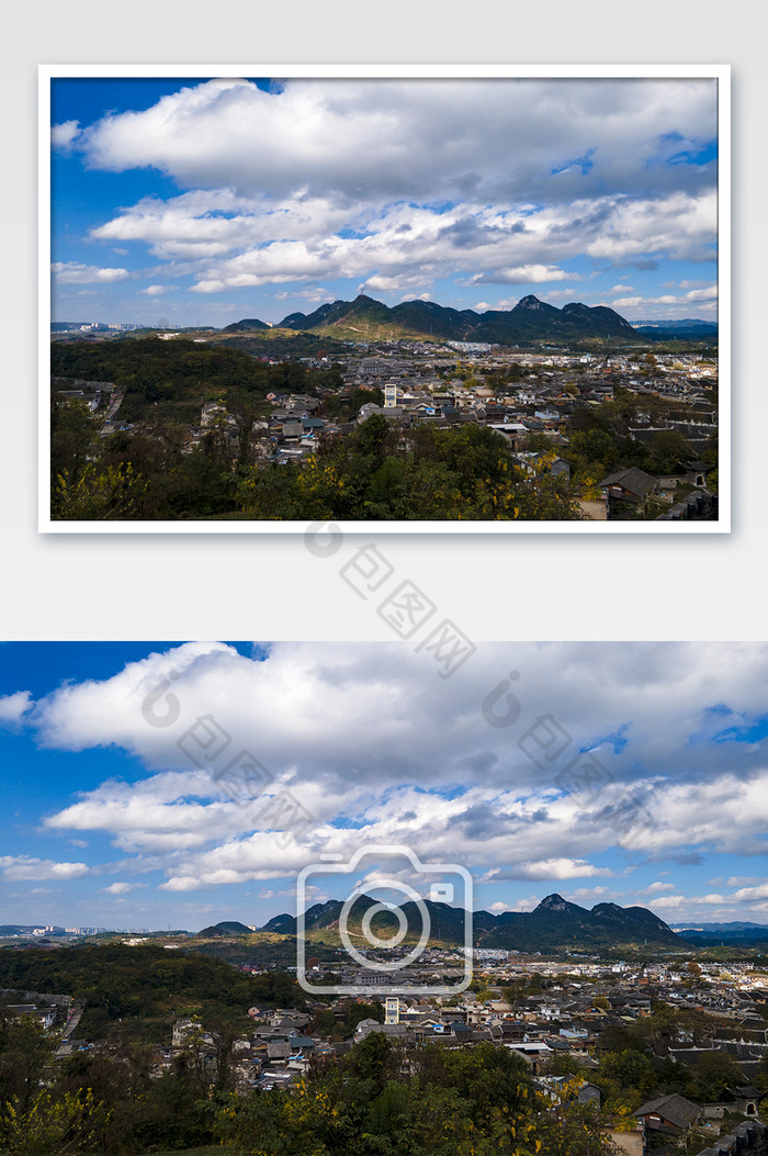 航拍贵州青岩古镇5A景区建筑摄影图片图片