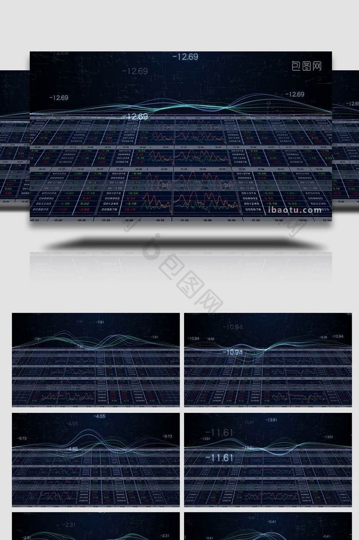 金融数据股票跌幅变化背景视频素材