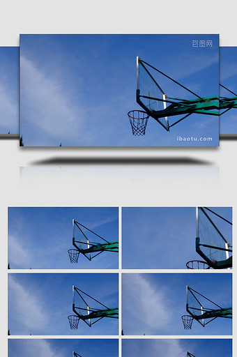 延时摄影自然天空篮球场地篮球框篮筐图片