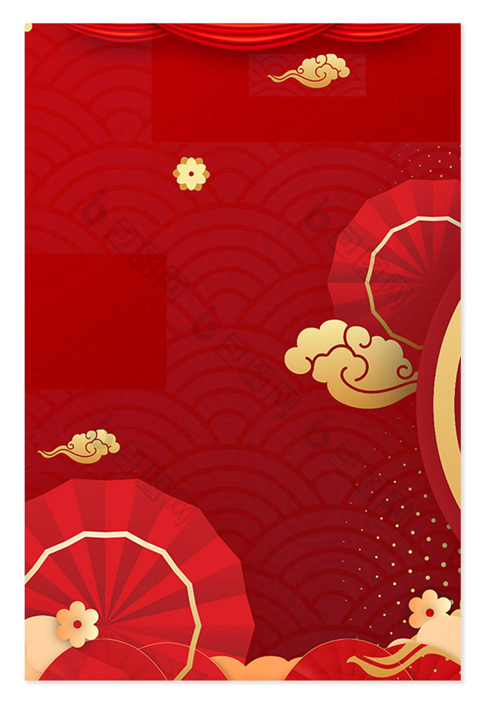 红色复古春节新年背景