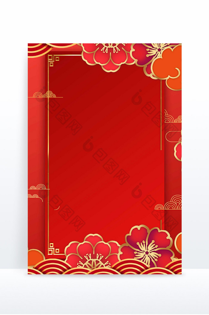 红色喜庆春节节日背景