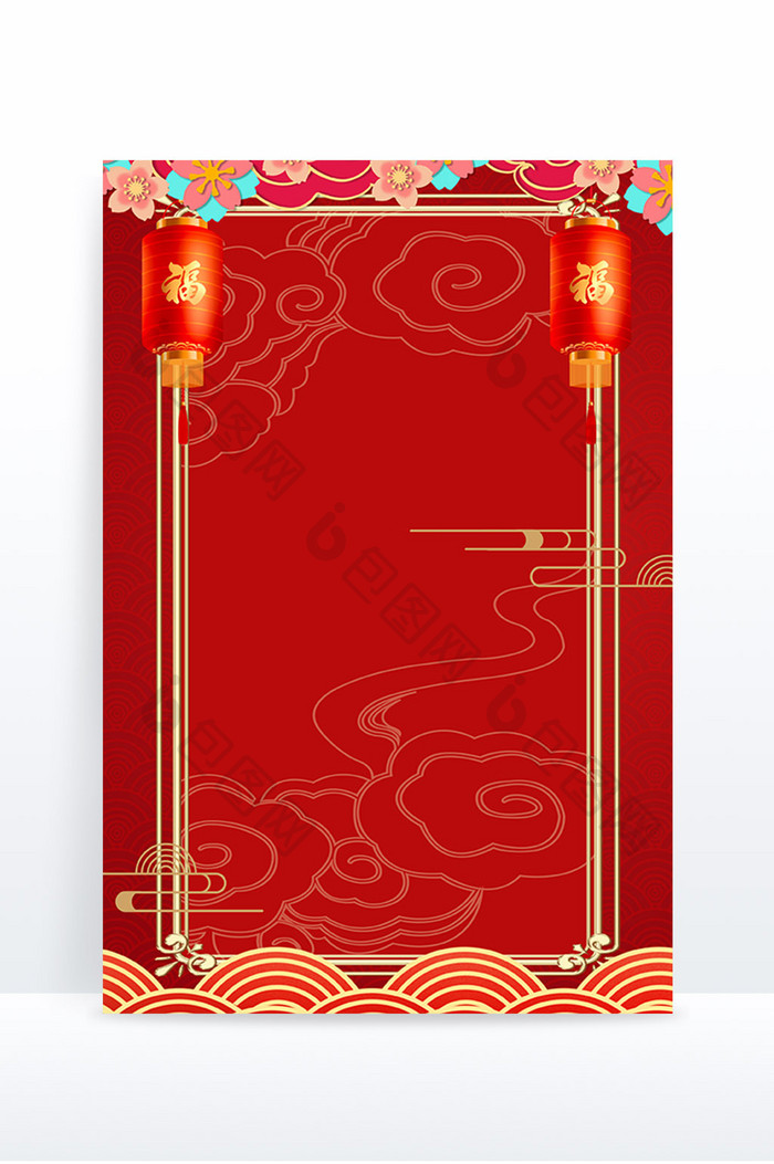 红色虎年春节节日宣传喜庆背景