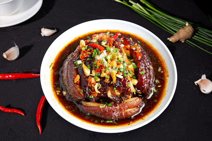 虎皮扣肉经典湘菜年味美食图片