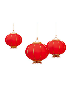 中国风红色喜庆大灯笼 灯笼元素  红色