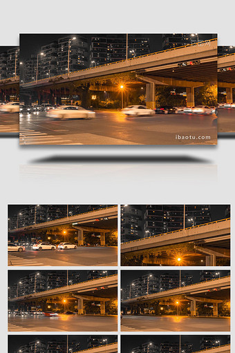 城市夜景杭州街景车流人流震撼4K移动延时图片