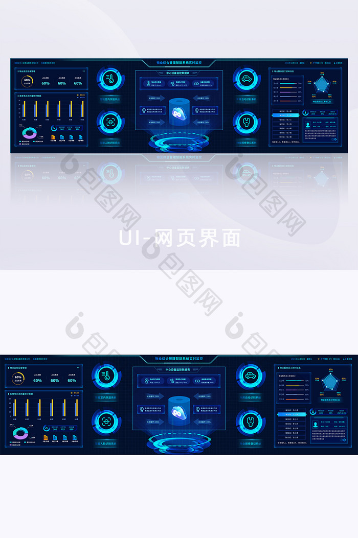 物业管理信息后台操作科技智能大屏网页系统