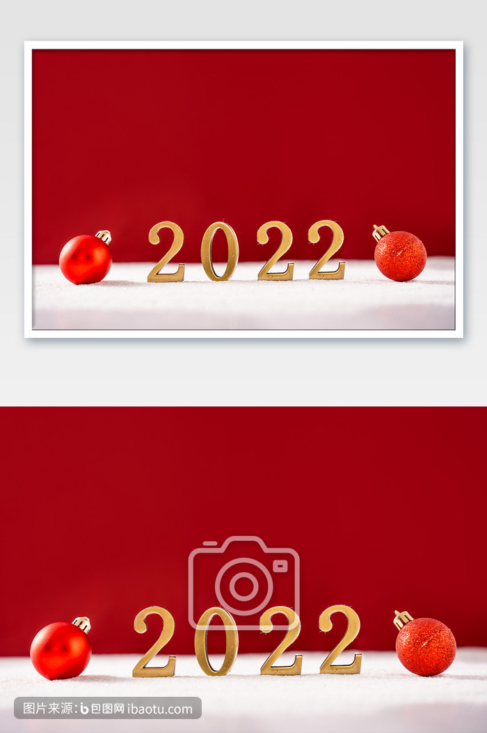 红色元旦2022新年摆拍摄影图,包图网,图片,素材,模板,免费