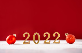 红色元旦2022新年摆拍摄影图