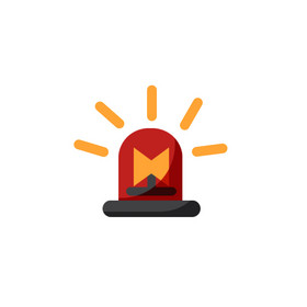 红色扁平消防报警器图标动图gif蓝色卡通夏季安全消防公益h5海报