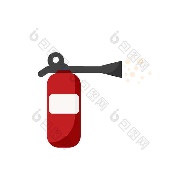 红色扁平消防灭火器图标动图GIF