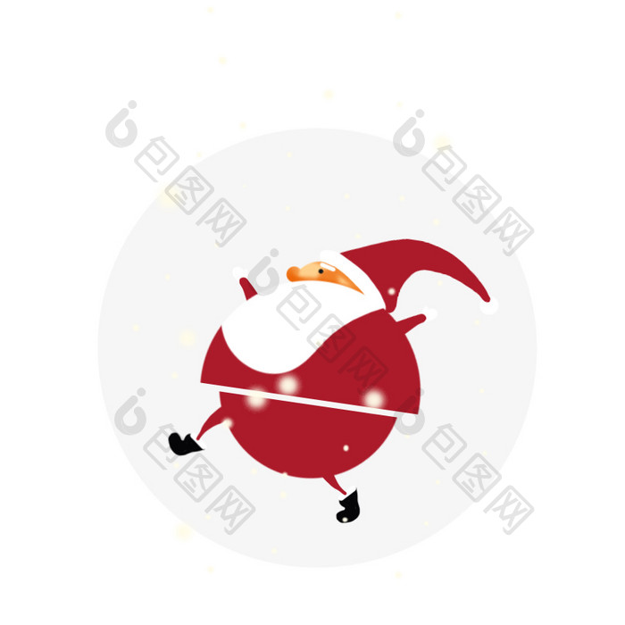 红色扁平卡通圣诞老人动效动图GIF