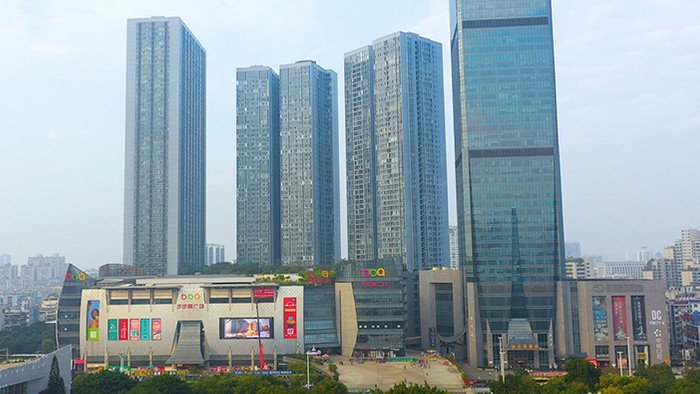 4k广西柳州万达商业广场实拍视频
