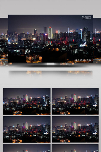 广西柳州城市建筑夜景延时图片