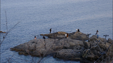 延时摄影自然风光海岸海边礁石海面大海