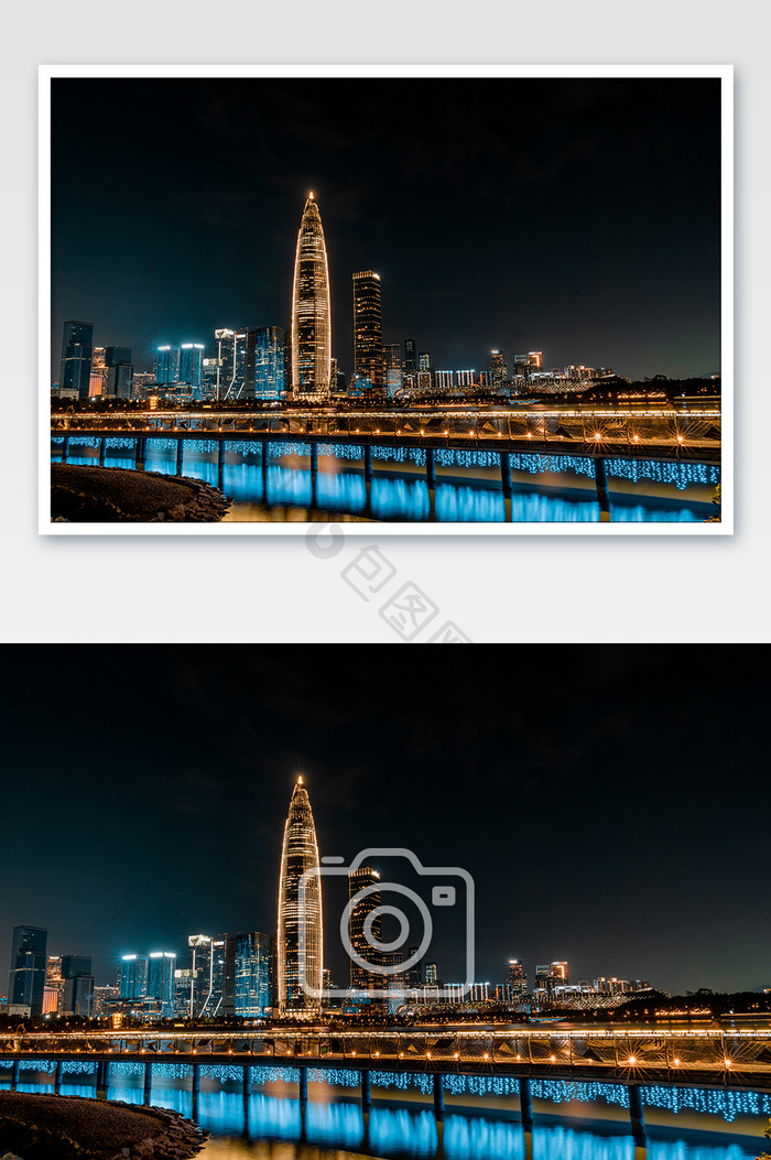 深圳CBD夜景城市建筑摄影图