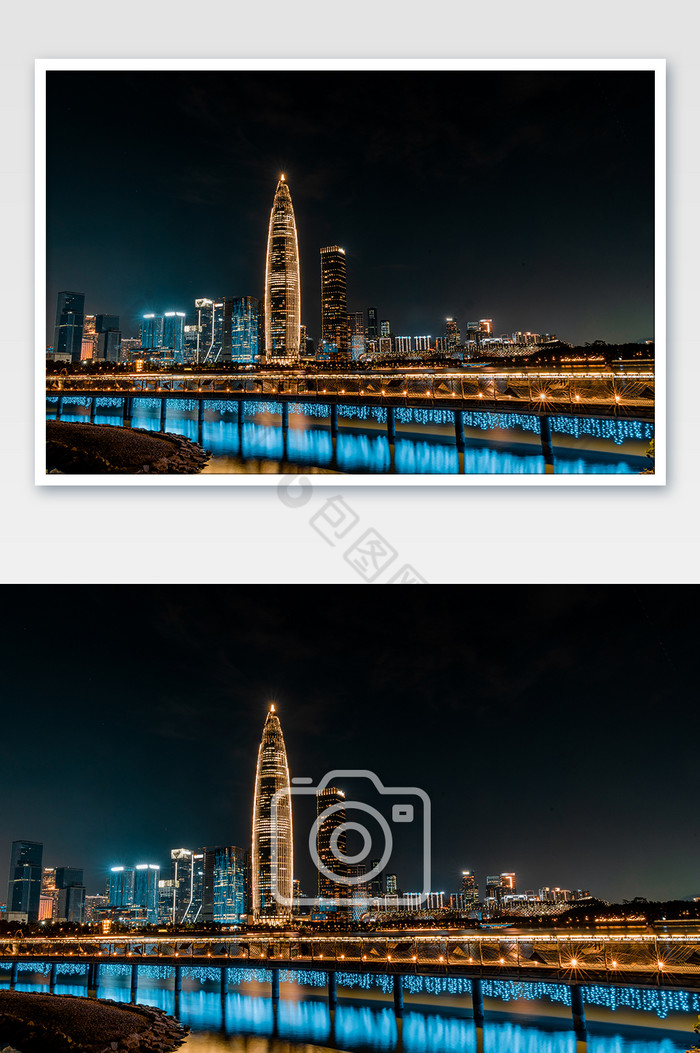 深圳CBD夜景城市建筑摄影图图片图片