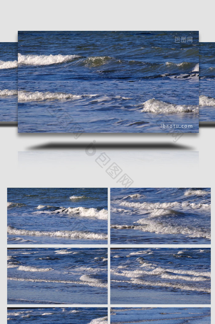 自然海洋海浪浪花大海沙滩海岸实拍