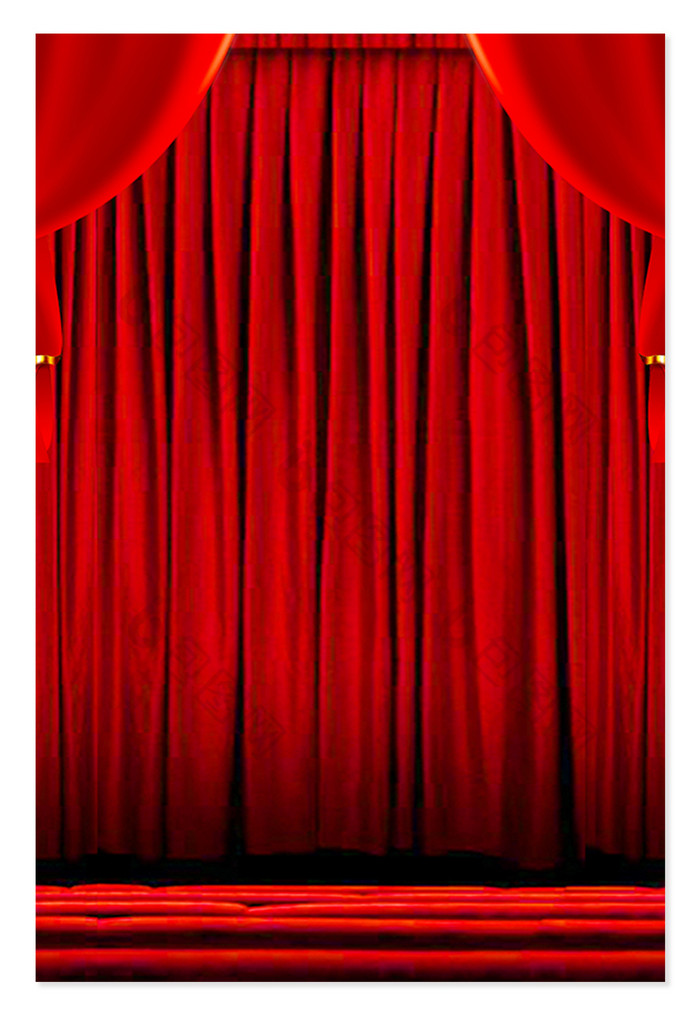 红色舞台幕布小剧场背景