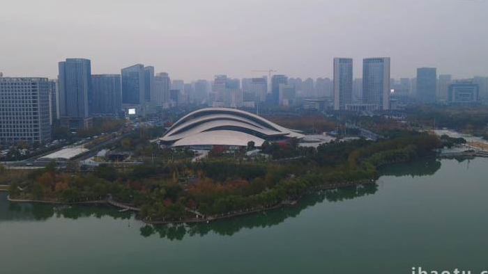 震撼大气航拍安徽合肥大剧院