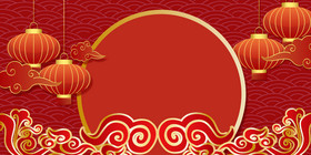 春节红色灯笼背景
