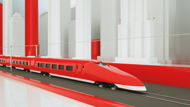 高铁交通工具3D模型背景视频