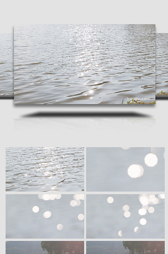 空虚写意冷色调波光粼粼的水面空镜4K实拍图片