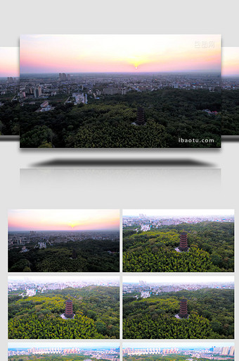 自然风景滁州市全椒南屏山风景区笔峰塔航拍图片