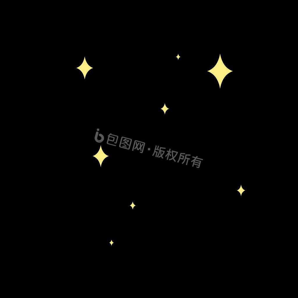 夜空黄色星星闪烁背景动图GIF图片