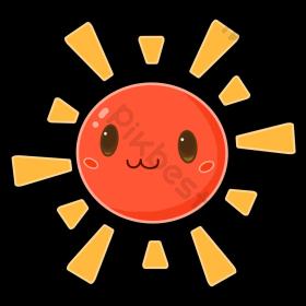 卡通拟人转动的太阳动图gif