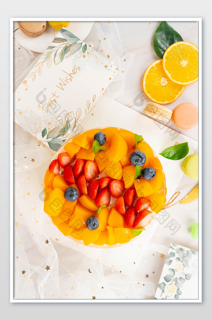芒果草莓蛋糕甜品