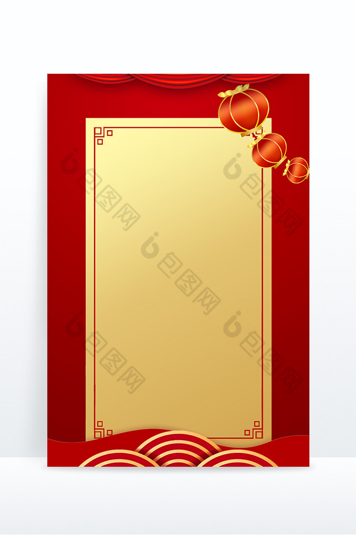 红色中国风国风边框背景图片模板-包图网