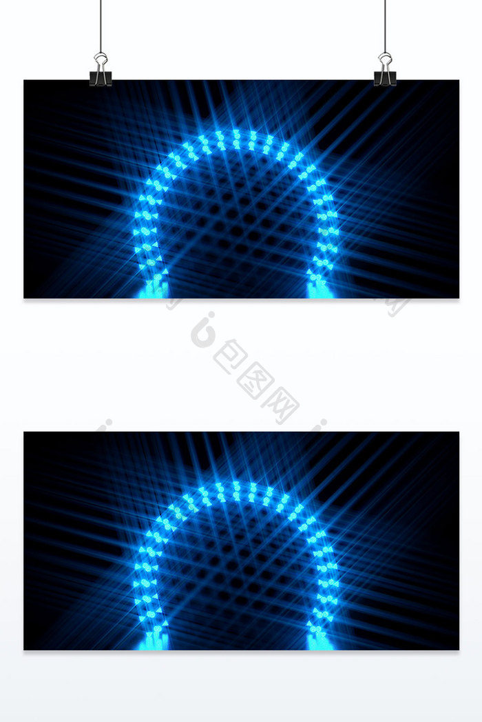 3D霓虹科技蓝色光线大气质感科幻背景