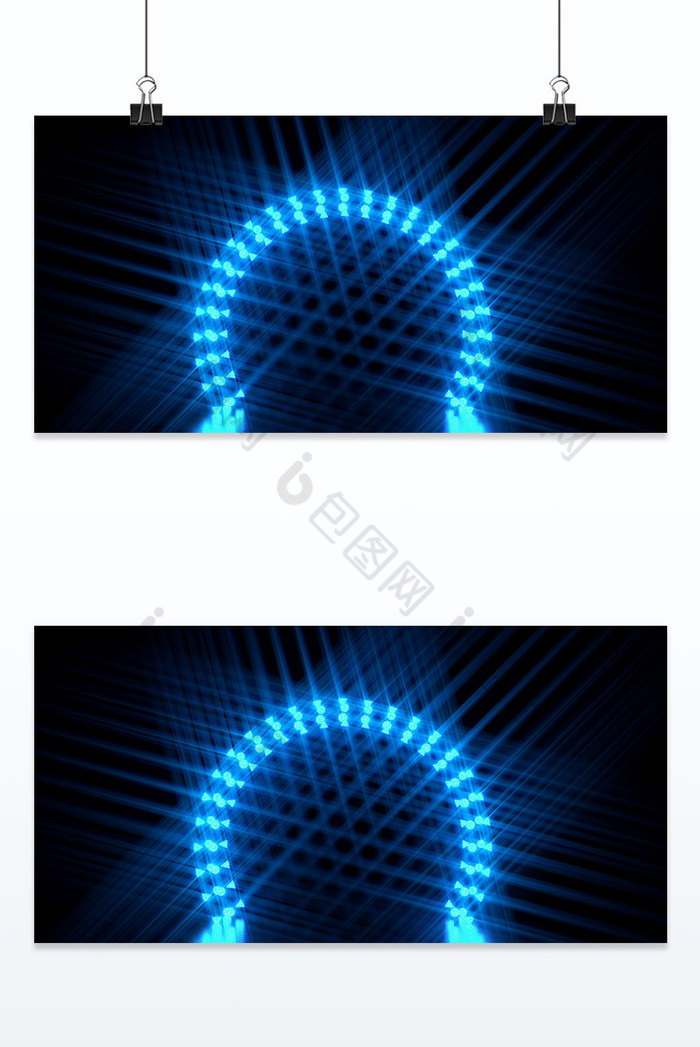 3D霓虹科技蓝色光线大气质感科幻背景图片图片