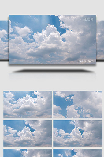自然天空巍澜蓝天与白云4K大气延时图片