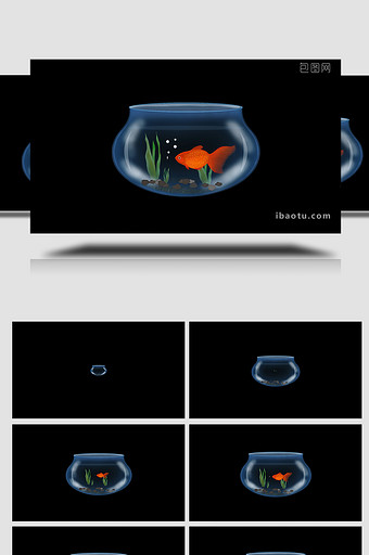 易用写实一个养着金鱼的鱼缸mg动画图片