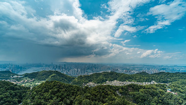 城市震撼重庆城区天空变化暴雨阵雨4k延时