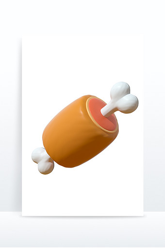 3D卡通emoji表情黄色图标香鸡腿骨头图片