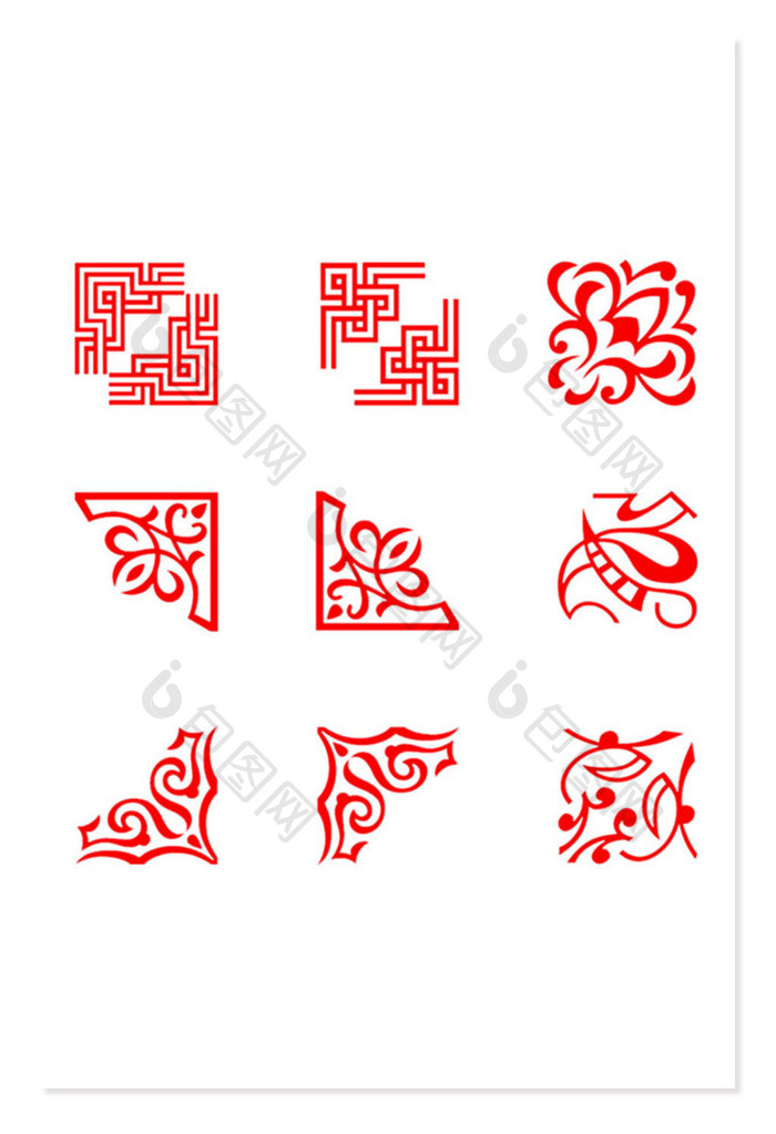 中式花纹 古风元素 中国风元素 中式元素