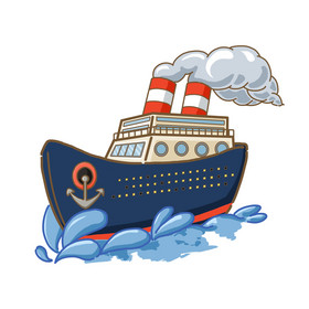 轮船游轮乘风破浪开船动图gif